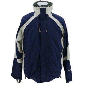 The North Face HyVent Ski Snowboard Jacket Outerwear Blue White Mens Size Large